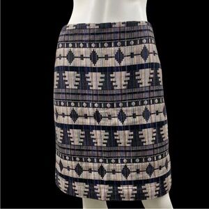Ann Taylor Womens A-Line Skirt Size 2 Aztec Denim Cotton/Poly NWOT